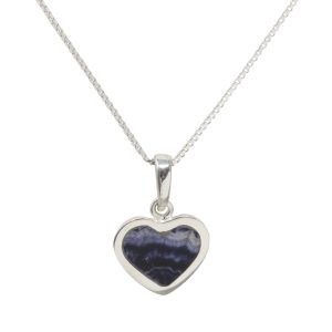 Silver Blue John Heart Shaped Pendant