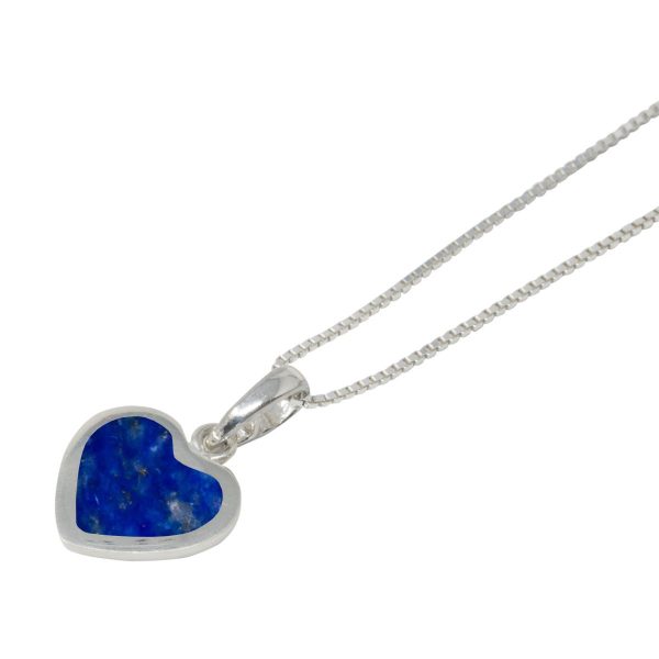 Silver Lapis Heart Shaped Pendant