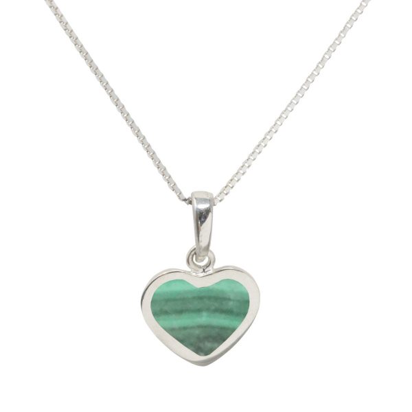 Silver Malachite Heart Shaped Pendant