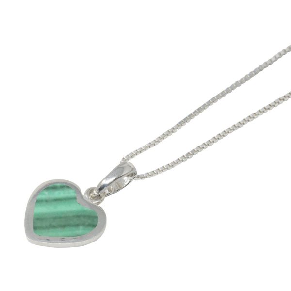 Silver Malachite Heart Shaped Pendant