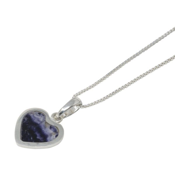 White Gold Blue John Heart Shaped Pendant