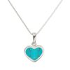 White Gold Turquoise Heart Shaped Pendant