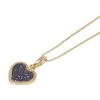 Yellow Gold Blue Goldstone Heart Shaped Pendant