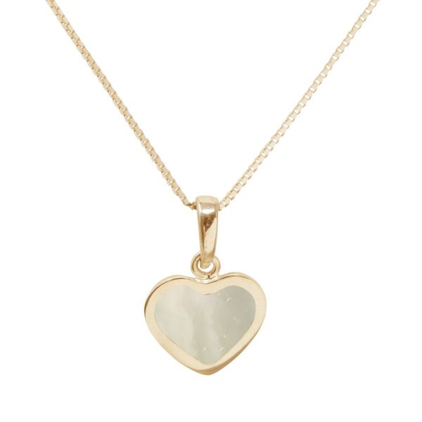 Yellow Gold Mother of Pearl Heart Shaped Pendant