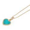Yellow Gold Turquoise Heart Shaped Pendant
