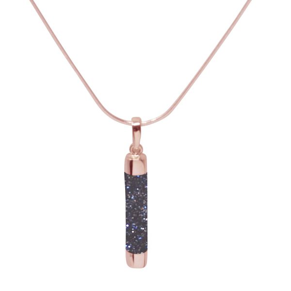 Rose Gold Blue Goldstone Pendant