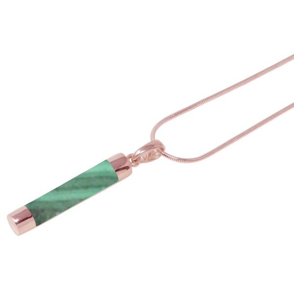 Rose Gold Malachite Tube Pendant