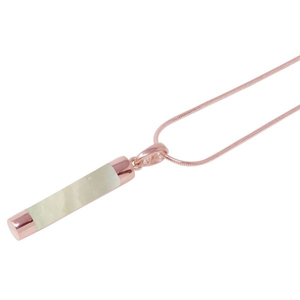 Rose Gold Mother of Pearl Tube Pendant