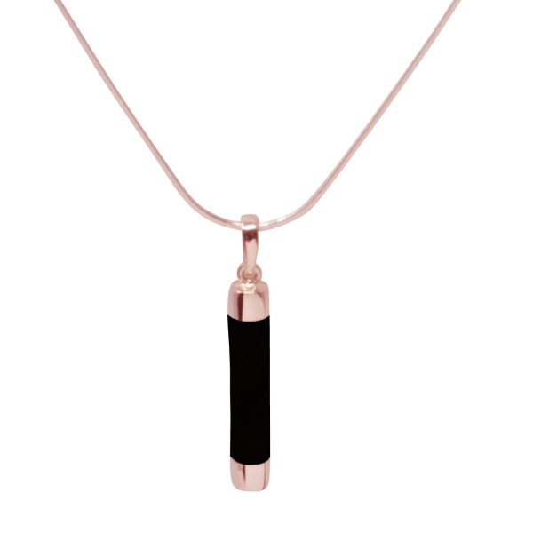 Rose Gold Whitby Jet Pendant