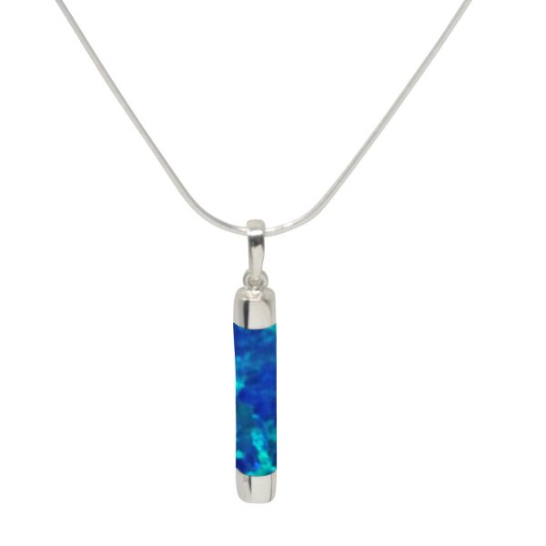 Silver Cobalt Blue Opalite Pendant