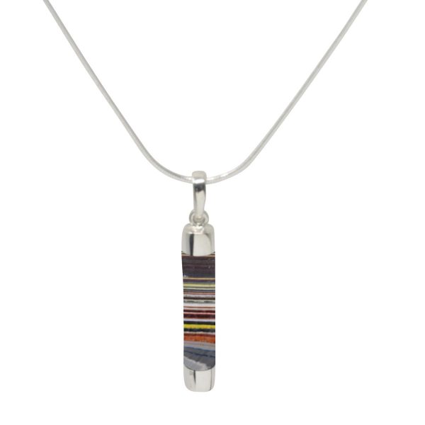 White Gold Fordite Pendant