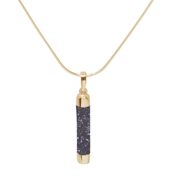 Yellow Gold Blue Goldstone Pendant