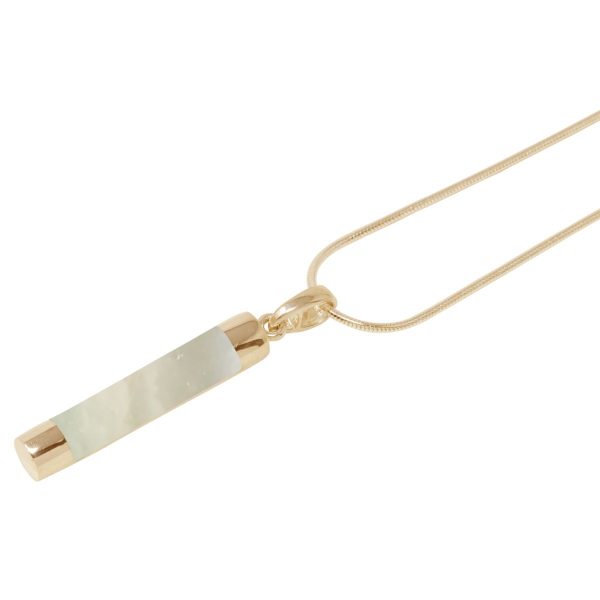 Yellow Gold Mother of Pearl Tube Pendant