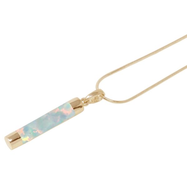 Yellow Gold Opalite Sun Ice Tube Pendant