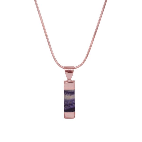 Rose Gold Blue John Pendant