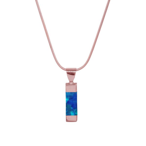 Rose Gold Cobalt Blue Pendant