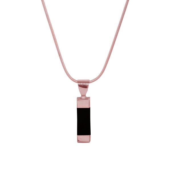 Rose Gold Whitby Jet Pendant