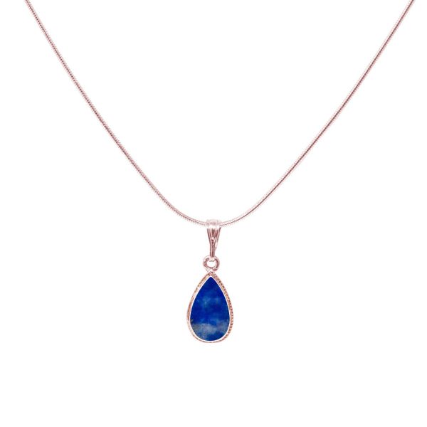 Rose Gold Lapis Pendant