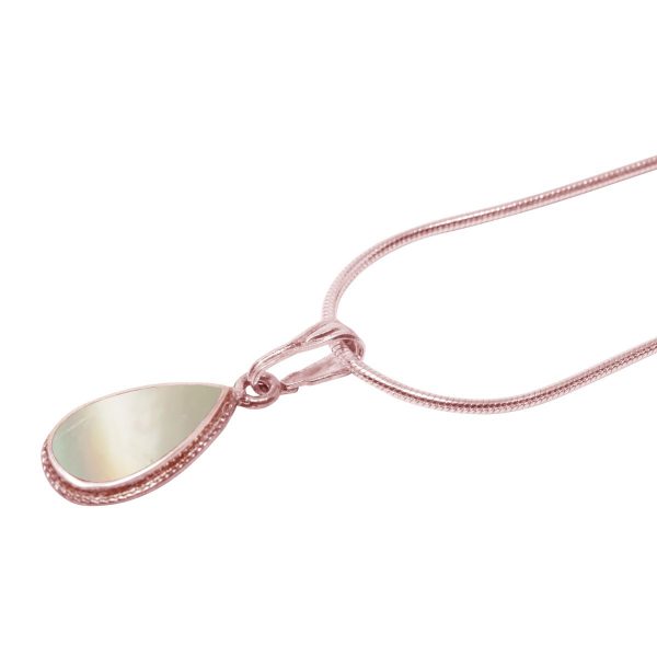 Rose Gold Mother of Pearl Teardrop Pendant