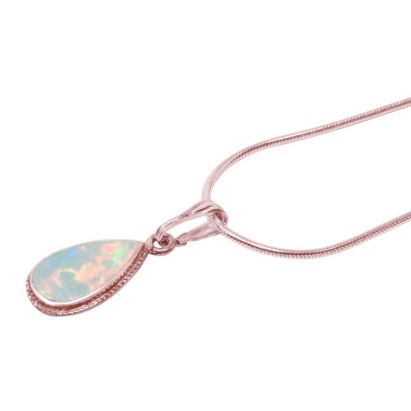 Rose Gold Opalite Sun Ice Teardrop Pendant