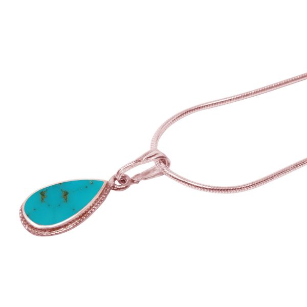 Rose Gold Turquoise Teardrop Pendant