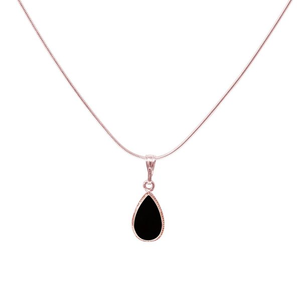 Rose Gold Whitby Jet Pendant