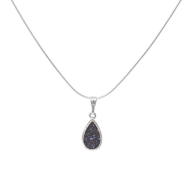 Silver Blue Goldstone Pendant