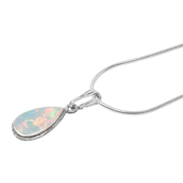 Silver Opalite Sun Ice Teardrop Pendant