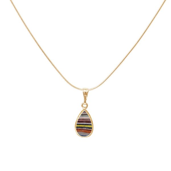 Yellow Gold Fordite Pendant