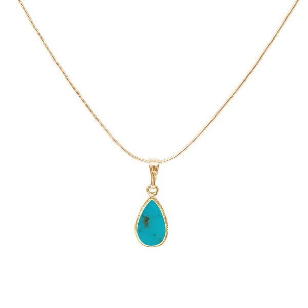 Yellow Gold Turquoise Pendant