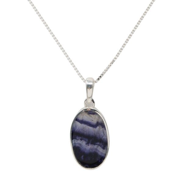 Silver Blue John Oval Pendant