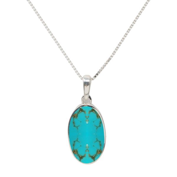 Silver Turquoise Oval Pendant