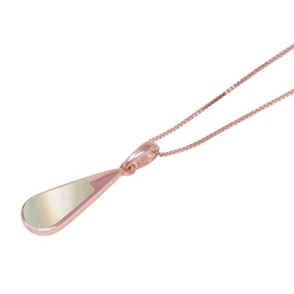 Rose Gold Mother of Pearl Teardrop Pendant