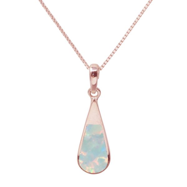 Rose Gold Opalite Sun Ice Teardrop Pendant