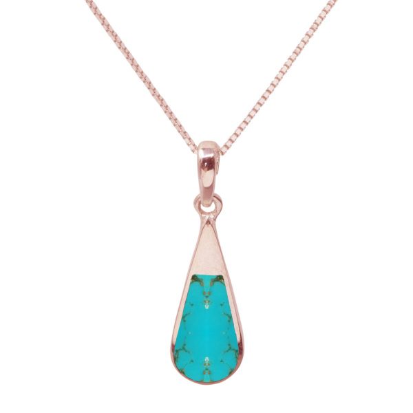 Rose Gold Turquoise Teardrop Pendant