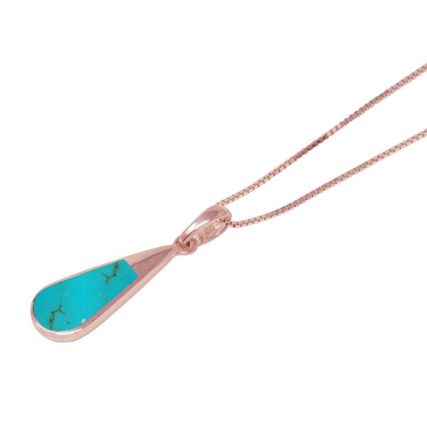 Rose Gold Turquoise Teardrop Pendant