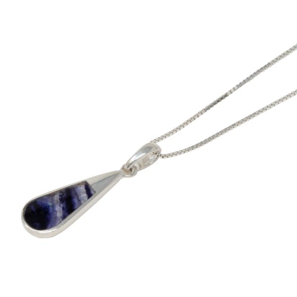 Silver Blue John Teardrop Pendant