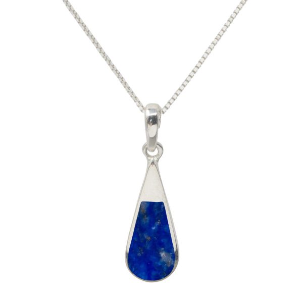 Silver Lapis Teardrop Pendant