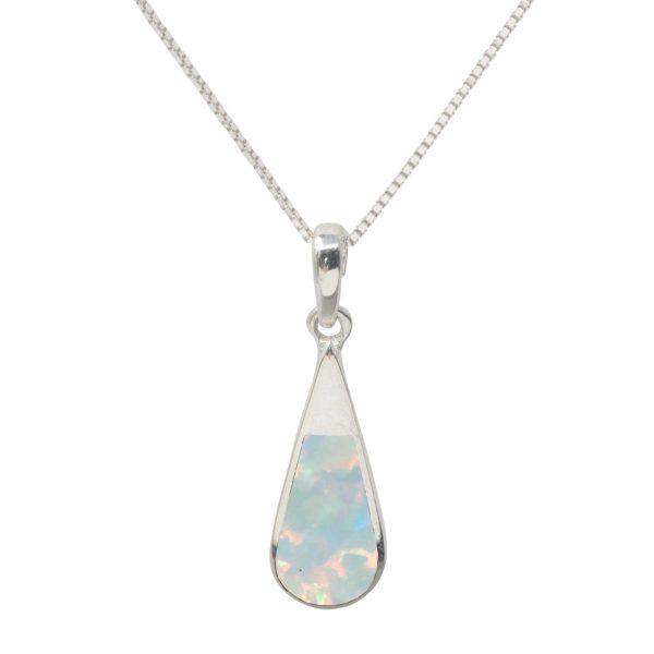 Silver Opalite Sun Ice Teardrop Pendant