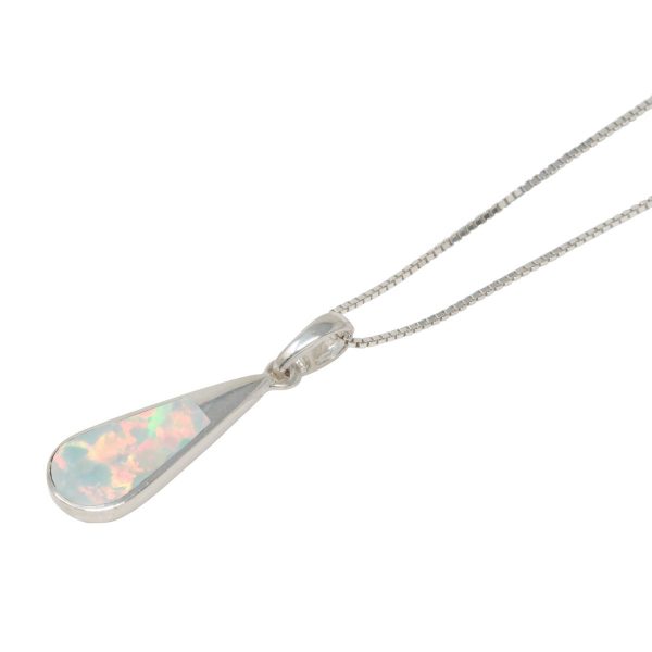 Silver Opalite Sun Ice Teardrop Pendant