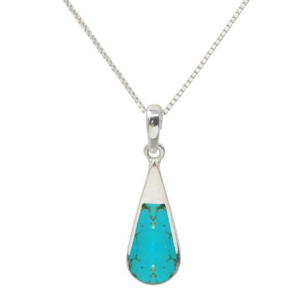 Silver Turquoise Teardrop Pendant