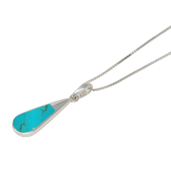 Silver Turquoise Teardrop Pendant