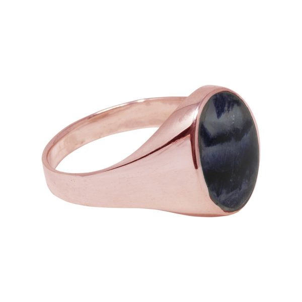 Rose Gold Blue John Oval Signet Ring