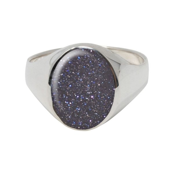 Silver Blue John Oval Signet Ring