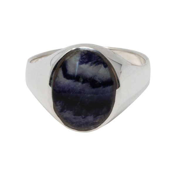 Silver Blue John Oval Signet Ring