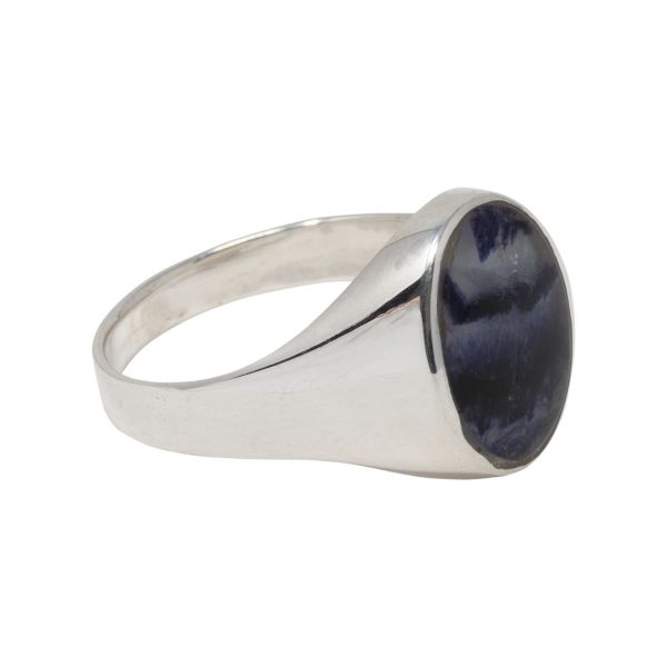 Silver Blue John Oval Signet Ring