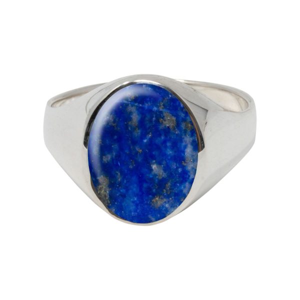 Silver Lapis Oval Signet Ring