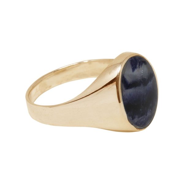 Yellow Gold Blue John Oval Signet Ring