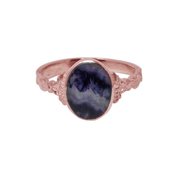 Rose Gold Blue John Oval Ring