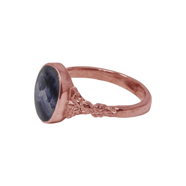 Rose Gold Blue John Oval Ring